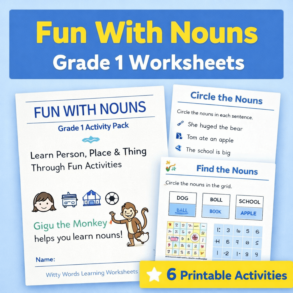 Fun With Nouns – Grade 1 Printable Worksheet Pack